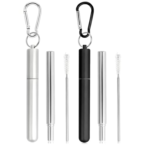 Foweroty Collapsible Stainless Steel Drinking Straws