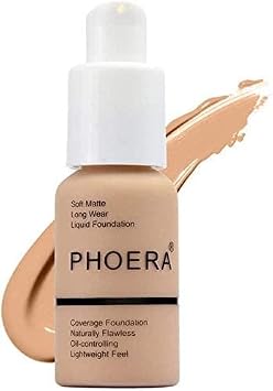 Phoera Foundation, Full Coverage Foundation, Soft Matte, Makeup Flawless Cream Smooth Long Lasting 24HR Waterproof and Blendable 30ml #104 Buff Beige