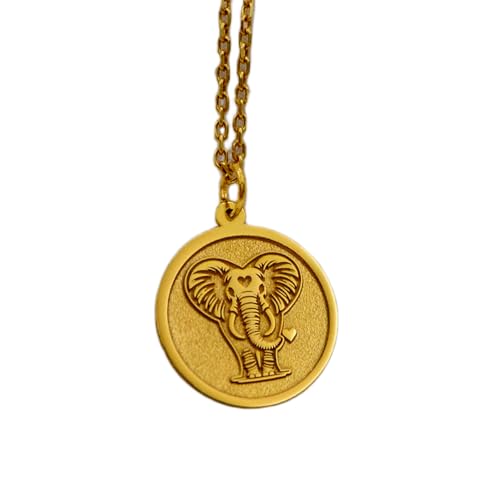 Pendentif éléphant porte-bonheur LKBEADS collier argent sterling plaqué or chaîne câble unisexe