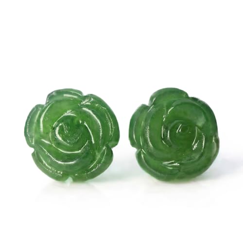 Green Jade Dangle Earrings for Women, Handmade with Jewelry Box Gift Set (Earrings)