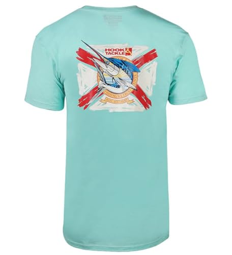 Hook & Tackle® Men's Reel Southern Florida Flag | Short Sleeve | Fishing T-Shirt (US, Alpha, Large, Regular, Regular, Celadon)