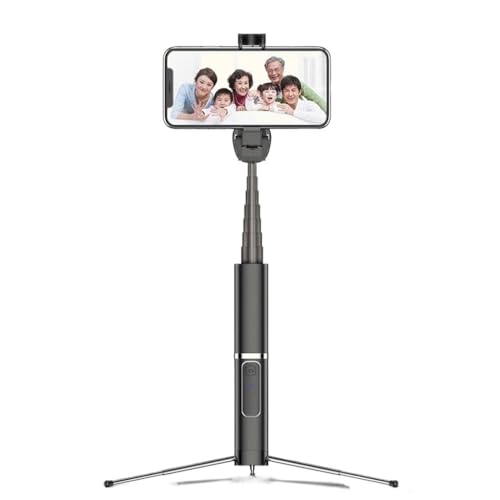 HBJWOV Selfie Stick，All Inone Portable Aluminum Alloy Stick Phone Tripod with Remote Shutter for