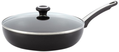Farberware 21582 Dishwasher Safe High Performance Nonstick Frying Pan with Glass Lid  Nonstick Deep Skillet 12 Inch Black