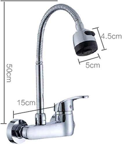 Mitigeur de cuisine mural universel robinet évier chrome multifonction
