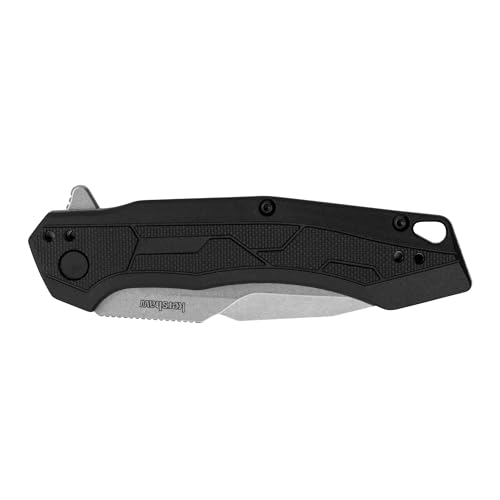 Image of Kershaw Analyst Pocket Knife, Black, 3.25 Inch Stainless Steel Tanto Plain Edge Blade, EDC with Assisted Opening, 4-Position Clip Carry, Everyday Carry Pocket Knife for Men and Women