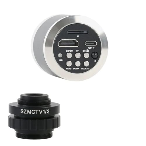 顕微鏡キット 4 K 2 K 48MP 55MP HDMI USB デジタルビデオカメラ拡大鏡ステレオ + SZM CTV 1/2 1/3 Cmount アダプタレンズ三眼顕微鏡用 顕微鏡レンズアダプター(48MP with 0.3x-02)