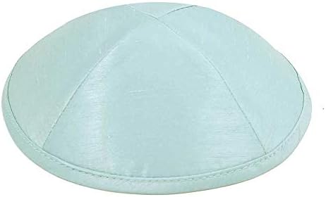Zion Judaica Deluxe Raw Silk Kippot Bulk Packs or Single Pieces Free Clips (12 Pack, Light Blue)