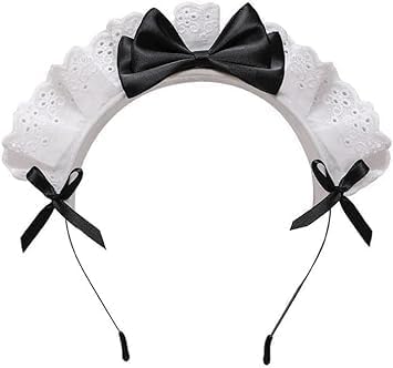 Black Women Girls for Lolita Headband Lace Bow Hair Band Maid Anime Cosplay Headwear Ribbon Bowknot Women's Fashion Headbands Cute Hair Band Party Hair Accessories