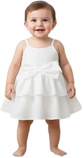 Baby Girl's Summer Cotton White Frock Dress| Comfortable, Breathable, Lightweight & Skin Friendly Price In India