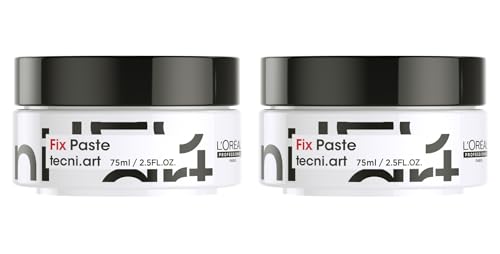 L'Oréal Professionnel Homme Fix Paste cire coiffante homme en lot de 2 tubes de 75 ml pour cheveux courts