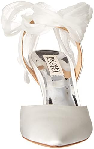 Badgley Mischka Women's Blaze Pump, White Satin, 6.5 | Image 1