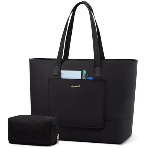 LOVEVOOK Tote Bag for Women, Work Bag with Laptop Compartment for Nurse Travel Commuter, Gym Tote Purse with Yoga Mat Strap