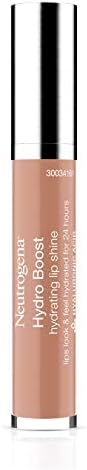 Neutrogena Hydro Boost Moisturizing Lip Gloss, Hydrating Non-Stick and Non-Drying Luminous Tinted Lip Shine with Hyaluronic Acid to Soften and Condition Lips, 15 True Nude Color, 0.10 oz