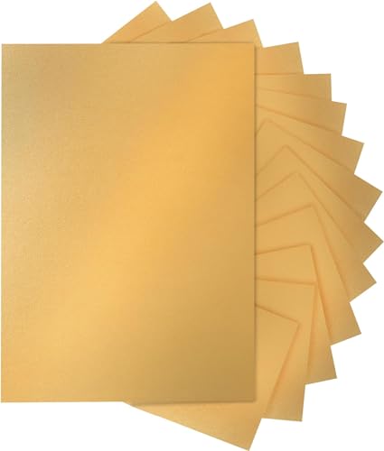 Light Gold Shimmer Kraft Cardstock Paper 30 Sheets for DIY Projects and Crafts - Thick 250gsm Metallic Cardstock for Printing Drawing Invitation Card Craft Making - A4 Size 21 * 29.7cm