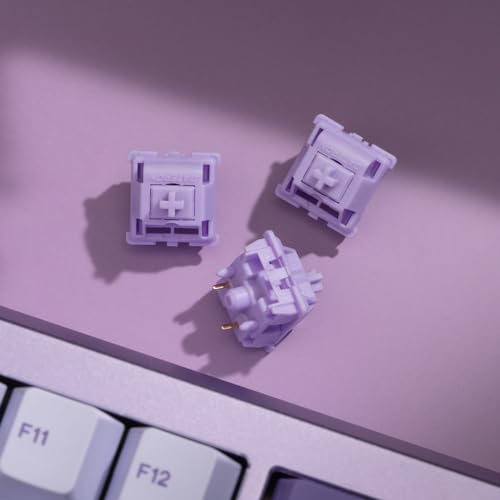 Image of MELETRIX WS POM Purple Linear Mechanical Keyboard Switch (35Pcs) - 5 Pin Pre-lubed 22mm Dual-Stage Spring Switches with Full POM Material, Compatible with MX Keycaps for Gaming Keyboard
