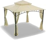 Garden Winds Custom Fit Replacement Canopy Compatible with The Target Madaga L-GZ136PST Gazebo - Classic Sand Beige, 350