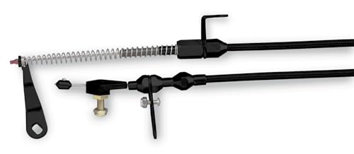 Lokar XKD-2AODHT Kickdown Cable Kit with Black Stainless Steel Housing and Black Aluminum Fittings for Ford AOD Transmission