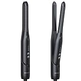 Wavytalk 0.65" Pencil Flat Iron, Cool Curl Pencil, Small Airflow Styler and Straightener for Short Hair, Pixie Cut and Edges, Curling Iron for Short Hair with 360º Cool Airflow, Black