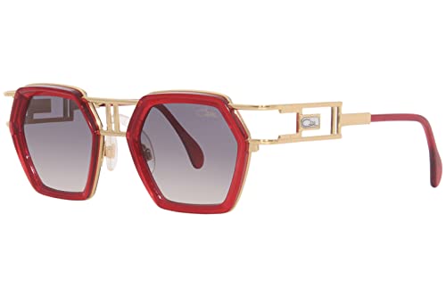 Cazal Legends 677 002 Sunglasses Men's Red/Gold/Grey Gradient Square Shape 46mm