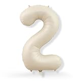 FUNXGO Globo de papel de aluminio XXL con número 2, aprox. 100 cm, con números gigantes, helio y relleno de aire, globos grandes para cumpleaños, bodas y fiestas, 2 globos de champán