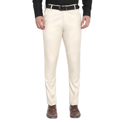 Image of The PS Men's Formal Regular Fit Cotton Blend Black, Dark Grey Combo Trouser (Pack of 2)