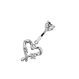 PURPLELILY Piercing para ombligo con forma de corazón, textura de acero inoxidable, perfecto para exhibir a personas en reuniones, uso diario, piercing para el ombligo, talla única, como se describe