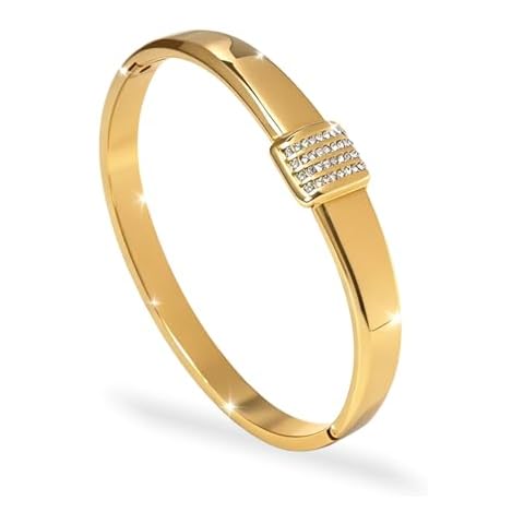 ANDKISS 18K Gold Plated Pavé Cubic Zirconia Bangle Cover