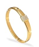 ANDKISS 18K Gold Plated Bangle Bracelet for Women - Waterproof Non-Tarnish Hypoallergenic Gold Jewelry with Pavé AAA+ Cubic Zirconia, Dainty Stackable Trendy Bracelets Gifts