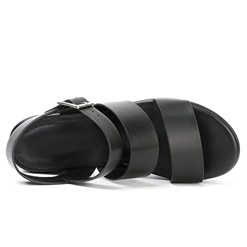 Goupsky Platform Sandals For Women Chunky Block Heeled Sandal Lug Sole Open Toe Ankle Strap Shoes Black 6.5 #TOP2