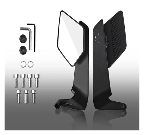 Espejo retrovisor de ala de viento para moto F3 675 con soporte aerodinámico negro