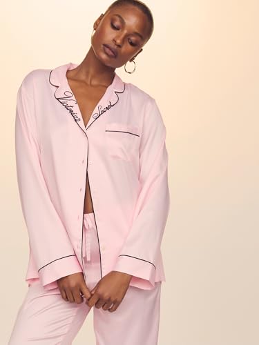 Image of Victoria's Secret Satin Pajama Set, Long Sleeve Button Down Shirt & Pants, Sleepwear for Women (XS-XXL)