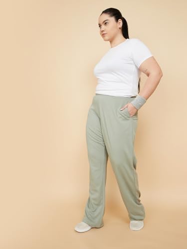 Image of Max Plus Size Women Solid Athleisure Track Pants, Regular Fit