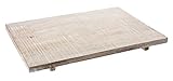 Das Brett ist ideal als Untersetzer für die Deko auf dem Couch- oder Esstisch. Auch Vasen, Kerzenhalter und andere Dekoelemente finden auf dem Holzbrett einen guten Platz. Für Lebensmittel ungeeignet.