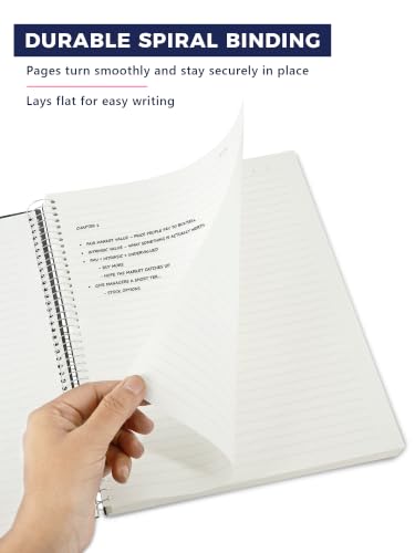 Image of DOODLE Focus Flow 5 Subject Spiral Notebook Set of 2 | Dark Blue + Dark Blue | 200 Sheets Each, College Ruled Paper | Multi Subject Notebooks with Dividers & Water Resistant Covers