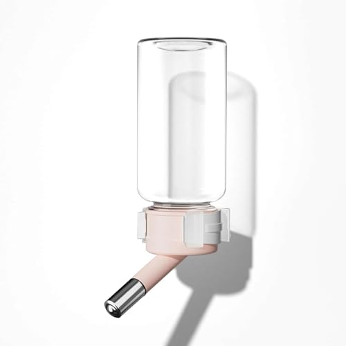 4.06oz Dual Bearings Leakproof Hamster Water Bottle - Chew-Resistant Steel Nozzle & Military Clarity for Wire/Acrylic Cages (Pink, 4.06)