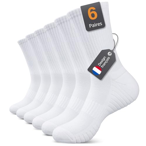 Alaplus Chaussettes Homme Femme,Lot de 6 Chaussettes Chaudes Coton Hiver Anti-transpiration, Chaussettes de Sport Respirant Coussin Unisexe