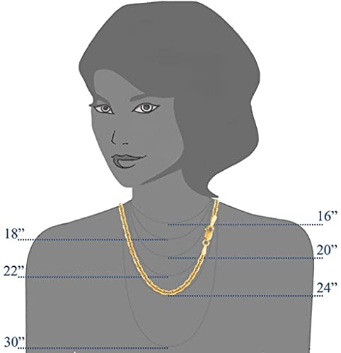 14k SOLID Yellow or White Gold 3.1mm Shiny Diamond Cut Cable Link Chain Necklace for Pendants and Charms with Lobster-Claw Clasp (18", 20", 22", or 24 inch)4