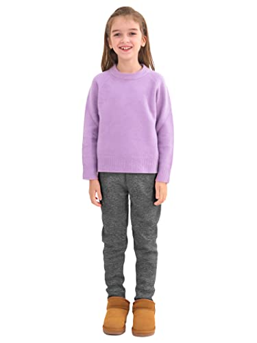 Resinta 1 Pack Girls Winter Warm Cotton Fleece Lined Leggings Thick Thermal Tights Pants Soft Basic Full Length Pants Dark Grey #TOP5