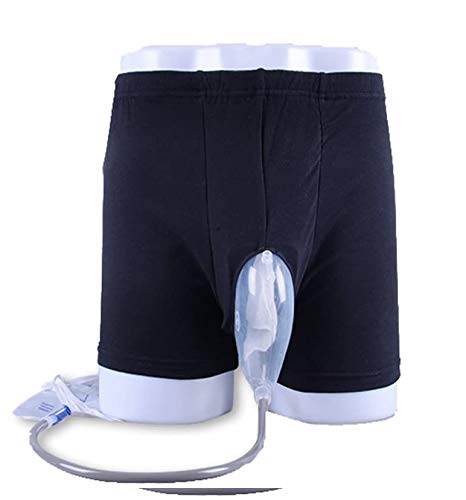 WGE Calzoncillos Portátiles Reutilizables De La Incontinencia Masculina Sistema De Urinario Respirable De La Comodidad con La Bolsa De La Orina De La Colección,XL