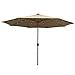 Produktbild HENGMEI 300cm ALU Sonnenschirm Gartenschirm Terrassenschirm Marktschirm Ampelschirm Strandschirm Kurbelschirm mit UV Schutz 40+ für Balkon, Garten, Terrasse (300cm mit LED, Khaki)