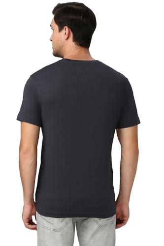 Image of Van Heusen Men Cotton Regular Fit Athleisure Graphic T-Shirt - Round Neck, Short Sleeve, Minimal Print