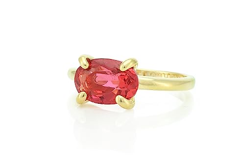 Bague Cocktail Pierre Rose en Tourmaline et Or : alliance ovale unique
