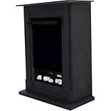 Kaminbau Mierzwa Chimenea decorativa para chimenea, esquina, modelo Madrid, granito oscuro, apta para insertos de chimenea