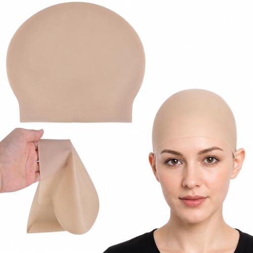Latex Bald Cap for Adults, Nude Unisex Wig Caps for Halloween Cosplay