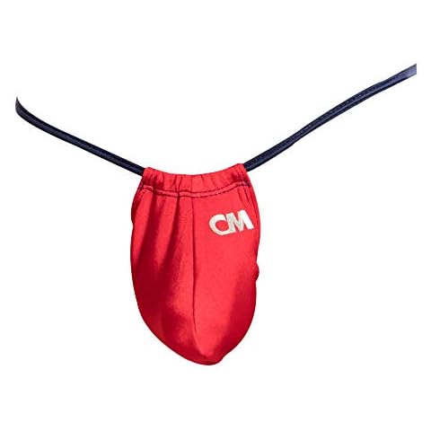 Cover Male G-String w/Hammock Pouch, Cheeky Men’s Thong Underwear w/String Waistband and T-Shaped Design, Men’s Underwear Thongs and G-Strings Red Cover