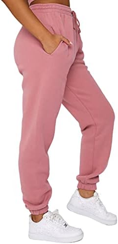 Waitfairy Womens Sweatpants High Waisted Drawstring Sweat Pants with Pocket Design XS Camel