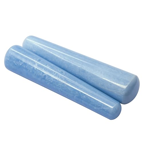Image of Blue Calcite Crystal Wand - Smooth Crystal Wand for Energy Healing, Chakra Balancing, Meditation and Home Decor - Crystals and Healing Stones for Gift