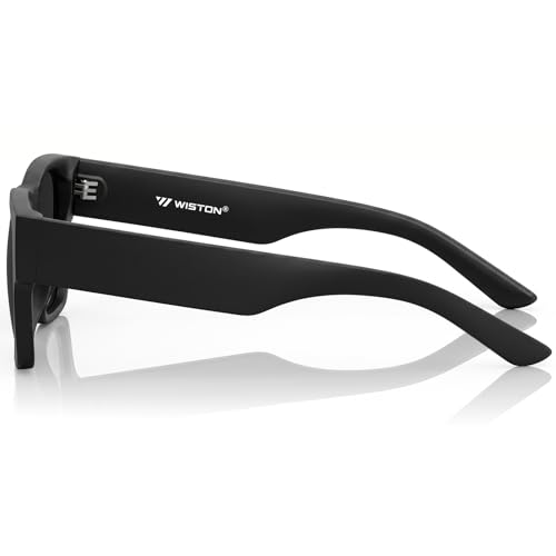 WISTON Z87 Sunglasses for Men UV400 Protection,Ultra-Light TR90 Frame Rectangle Shades W8709 Black/Dark Black by WISTON - Used condition - Image 7