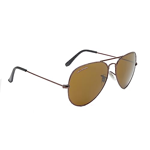 Image of Louis Kouros Armstoner Aviator Classic Trendy 3026 sunglasses | Mirror Lens | 400 UV Protected | For Men's Women's | Medium | 62mm Lens Width