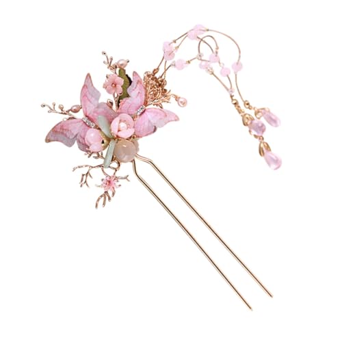 Bâtonnet à cheveux fleurie style chinois pour sublimer un chignon bohème au quotidien
